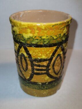 Signed Livia Gorka Mid Century Modern Hungarian Studio Pottery Vase Cup MCM